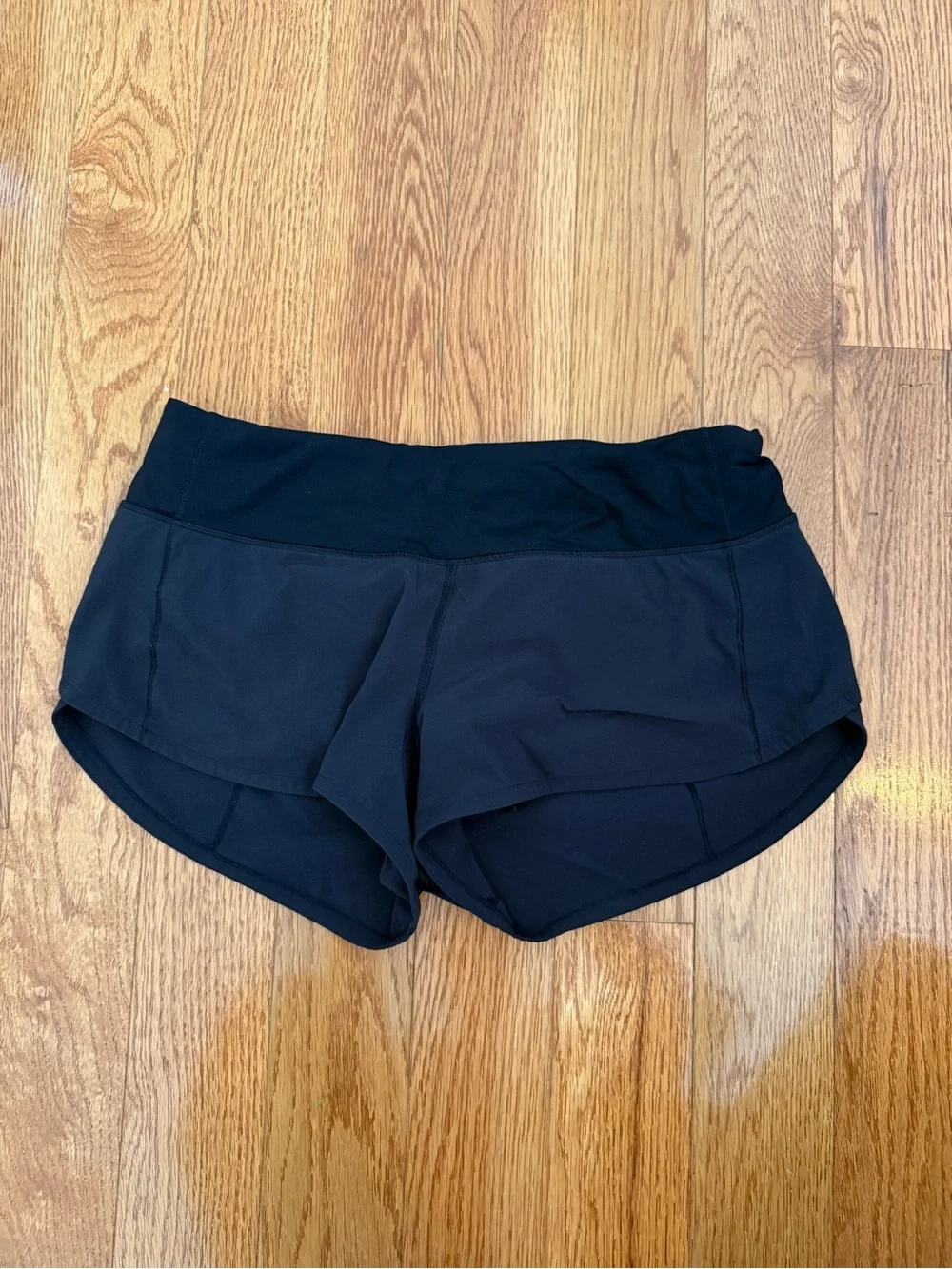 lululemon athletica Black Women's Athletic Running Shorts with Back Zip Pocket
